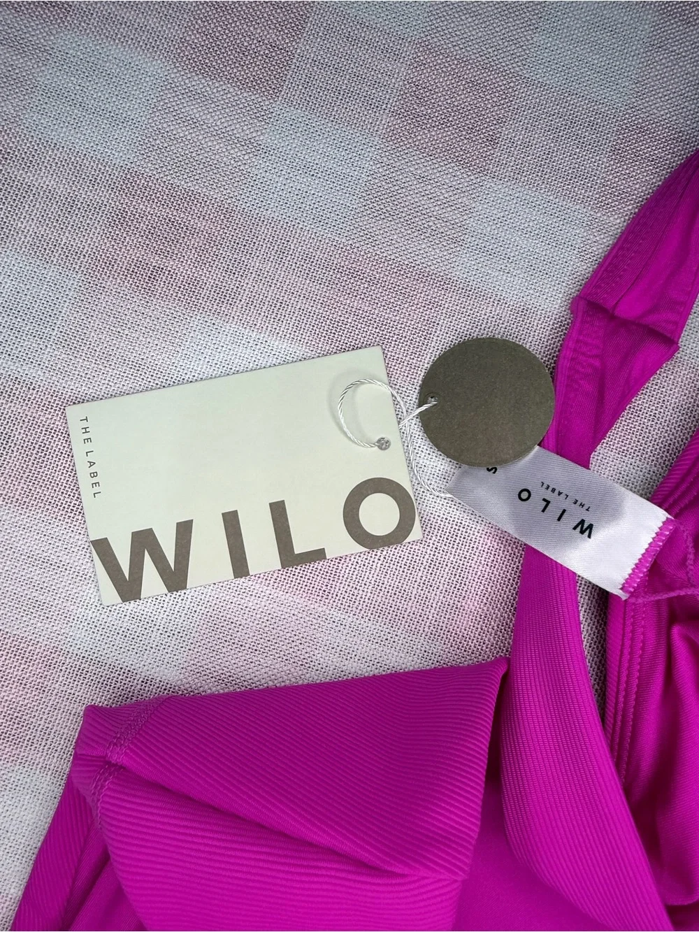 NWT WILO The Label Tie Front Bikini Set Small Sweet Rose Violet Pink